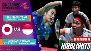 MatsuyamaShida JPN vs RahayuRamadhanti INA  QF  Singapore Open 2024 [upl. by Kalila696]