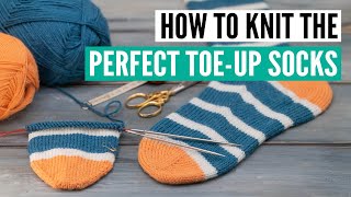 How to knit socks toeup  a stepbystep pattern for beginners [upl. by Dogs]