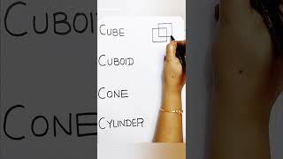 cube drawing – cuboid drawing – cone drawing – cylinder drawing – easy drawing – how to draw [upl. by Goles]