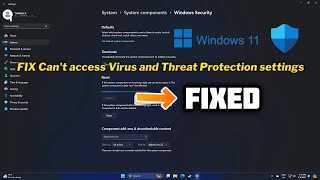 FIXED Cant access Virus and Threat Protection settings in Windows 1011 [upl. by Elinad979]