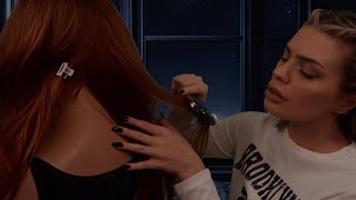 ASMR playing with your hair amp gossiping at the sleepover 🌙 hair play roleplay [upl. by Ahseinar]