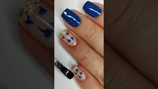 Easy Blue ManicureUñas Cortas en Azul Oscuro Elegantes easymanicure nails nailart artedeunas [upl. by Anilejna]