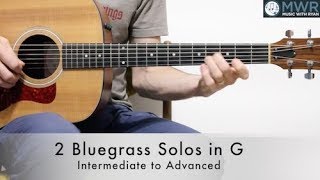 Learn 2 Bluegrass Solos in G Bluegrass Guitar Lesson [upl. by Reeva935]