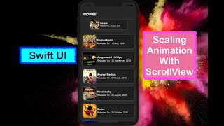 Swift UI Scroll Scaling Animation while Scrolling  Swift UI Tutorials  Swift UI Geometry Reader [upl. by Ymled426]