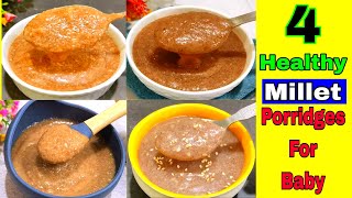 4 Healthy Millet Porridges For Baby 15 Years  Baby Food Recipes  Healthy Food Bites [upl. by Boyce]