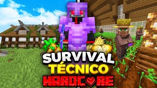 Hice una GRANJA de ALDEANOS amp un TRADING HALL en mi SURVIVAL TECNICO HARDCORE 119✌ 2 [upl. by Cuyler]