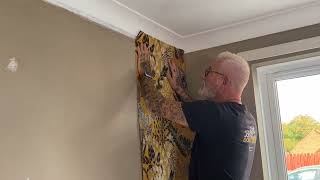 How To Hang The First Sheet Of Wallpaper For A Feature Wall [upl. by Keviv613]