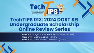 𝐌𝐀𝐓𝐇𝐄𝐌𝐀𝐓𝐈𝐂𝐒  DOSTSEI Undergraduate Scholarship Online Review Series  Session 3 March 10 [upl. by Shore]