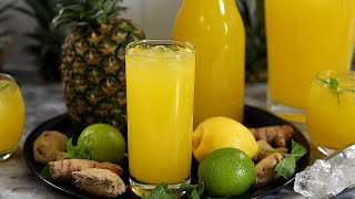 Healthy and Refreshing Pineapple and Ginger Drink  Pineapple Ginger Juice [upl. by Alroy]