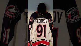 Autographed Sergei Fedorov Columbus Blue Jackets jersey [upl. by Ydnahs]