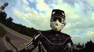 Gopro HD Fantic Caballero ENDURO SUPERMOTO Crash [upl. by Wolfy963]