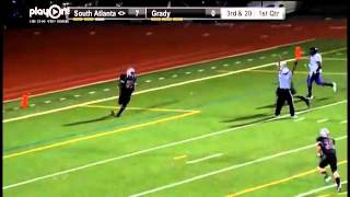 Grady High 66 Deandre Brown interception for TD [upl. by Uolyram]