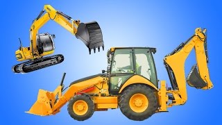 Backhoe Excavator  Kids Show Construction Vehicles on Job Site  Animation Cartoon [upl. by Naibaf]