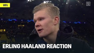 Erling Haaland Reacts To Amazing Performance Against PSG [upl. by Blackstock]