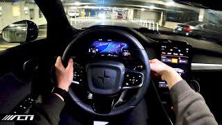 2024 Polestar 2 Performance POV Night Drive  Allcarnews [upl. by Ahsiemac]