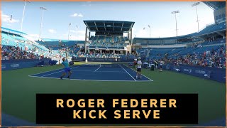 Roger Federer monster Kick Serve technique  slow motion [upl. by Larimor]