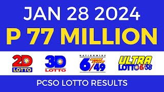 Lotto Result January 28 2024 9pm PCSO [upl. by Hinkel]