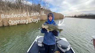 Fishing A Stacked Power Plant Lake for HEALTHY Bass Braidwood Lake Opening Day 2024 [upl. by Beeck]