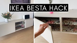 IKEA BESTA streichen amp tapezieren mit MissPompadour Kommode mit Tapete pimpen  IKEA Hack [upl. by Puna]