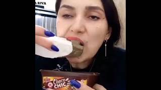 ASMR  marta riva eating chalk wuth turkestan clay paste yummy clay eating [upl. by Eiromem]