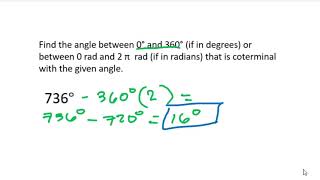 COTERMINAL ANGLE  UNIT CIRCLE [upl. by Chang529]