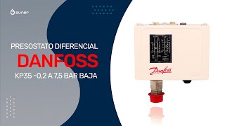 Presostato diferencial Danfoss KP35 02 a 75 bar Baja  Código Suner 7625160 [upl. by Ellevehs310]