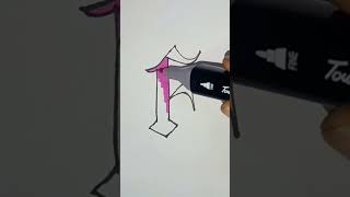 Letter F  Calligraphy art shorts satisfying satisfyingvideo trendingvideo [upl. by Lupien]