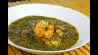 Amazing Shrimp Callaloo Spinach Soup TastyTuesdays  CaribbeanPotcom [upl. by Izmar]