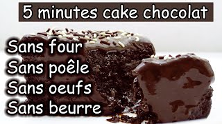 5 minutes cake chocolat sans four sans poêle facile et rapide [upl. by Araem]