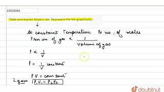 State and explain Boyles law Represent the law graphically [upl. by Asilahs]