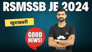 RSMSSB JE 2024 Civil Engineering Good news Exam update [upl. by Nwahsan]