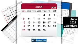 June 2022 Calendar  123FreeVectors [upl. by Gayle]