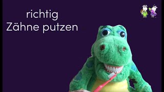 Zähne putzen mit Kroko  für Kinder erklärt [upl. by Attenev]