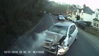 Hgv lorry accident crash head on with car dash cam as seen on car crash britain itv [upl. by Evilo658]