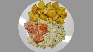 Pstruh lososovitý s dušeným pórkem recept [upl. by Alakcim584]