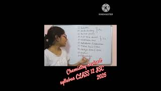 CHEMISTRY REVISED SYLLABUS class 12 ISC board 2025 RoliVermam2d class12 isc [upl. by Onailimixam527]