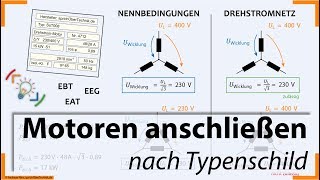 Aufgabe 008  Motortypenschild  Motor richtig anschließen  Stern Dreieck  Elektroniker [upl. by Aneerol955]