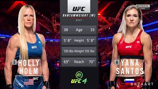 HOLLY HOLM VS YANA SANTOS FULL FIGHT UFC FIGHT NIGHT [upl. by Graeme648]