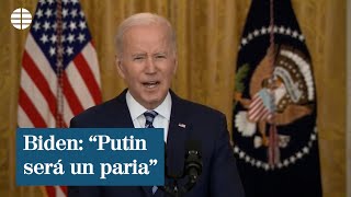 Joe Biden anuncia duras sanciones quotVladimir Putin será un paria en la escena internacionalquot [upl. by Fife]