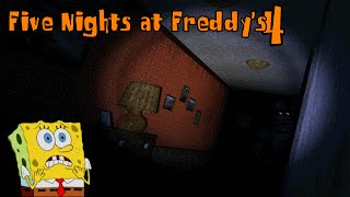 BoB Esponja jogando Five Nights at Freddys 4  MUITO MEEEDO [upl. by Elenaj]