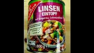 Gut und Günstig Linsen Eintopf getestet von WieEsWohlSchmeckt Deutsch [upl. by Anital]