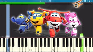 Super Wings Theme Song  EASY Piano Tutorial [upl. by Nial]