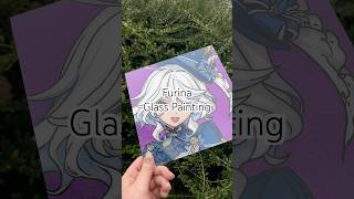 Painting Furina On Glass 💜 genshinimpact furina [upl. by Swanhilda]