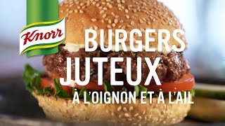 Knorr®  QuestCe Quon Mange Burgers juteux a loignon et à lail [upl. by Drofub]