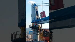 Changing cabin crane during special servey on bulk carriers vessel bulk ship vessel sea mariner [upl. by Loar]