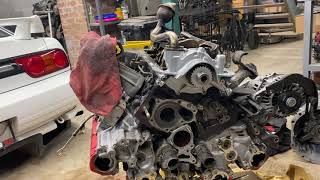 nissan 300zx vg30dett removing intake manifold and oil pump [upl. by Dimo]