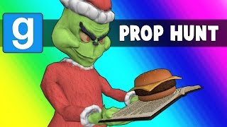 Gmod Prop Hunt Funny Moments  Hamburgers Vs The Santa Claus Garrys Mod [upl. by Nnylrebma]