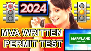 Maryland Permit Test 2024  MVA Learners Permit Practice Test [upl. by Frayne]