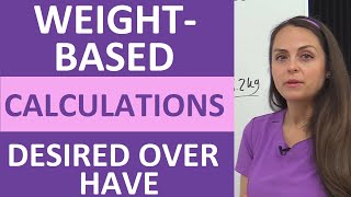 WeightBased Dosage Calculations DesiredOverHave Nursing School NCLEX Review [upl. by Merle378]