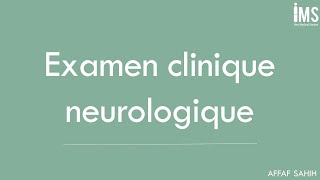 examen clinique neurologique [upl. by Cathy]